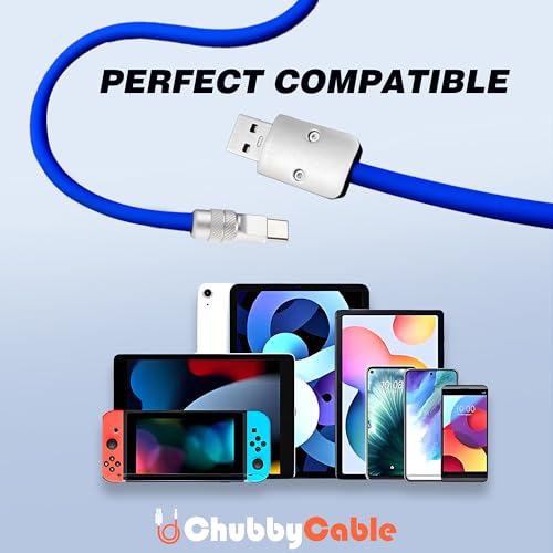 Chubbycable Chubby 2.0 Premium Fast Charging Cable – 240 W Power Delivery, 4.9 ft Type-C to Type-C Silicone Cord, Tangle-Free Design in Eye-Catching Red for Optimal Data Transfer and Enhanced Durability
