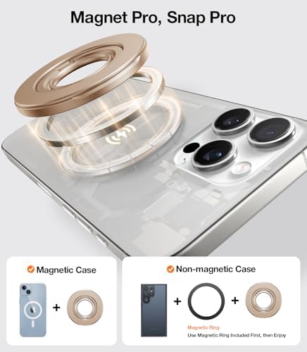 Elevate Your Mobile Experience with TORRAS 2025 Upgrade Dual-Ring Mag Safe Phone Grip Holder in Desert Titanium Gold – Ultimate Compatibility for i Phone 16/15/14/13/12/11, Samsung & Google Devices, Innovative Magnetic Kickstand for Effortless Hands-Free Viewing and Enhanced Stability