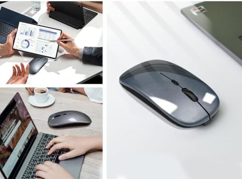 Ultimate Wireless Bluetooth Mouse for i Pad, Mac Book Pro, Air, and PCs – Rechargeable Silent Design for Productivity on the Go – Portable Slim Dual Mode Mouse with LED Indicators and Universal Compatibility