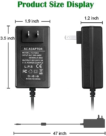 Universal 12 V 3 A Power Supply Adapter Set – Dual 36 W AC to DC Transformers for LED Strip Lights, CCTV, and Routers – Reliable Performance & Global Compatibility (2-Pack)