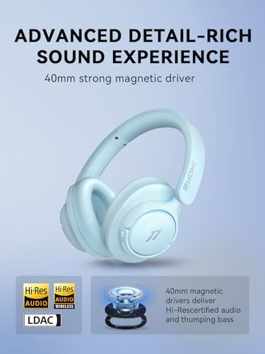 1 MORE Sono Flow SE HQ31 Wireless Bluetooth Headphones – Premium Over-Ear Design with Advanced Noise Cancellation, 90 Hours of Uninterrupted Playtime, and Hi-Res Audio Clarity for Gaming, Travel, and Work – Ergonomic Comfort in Sleek Black Finish with Superior LDAC Support