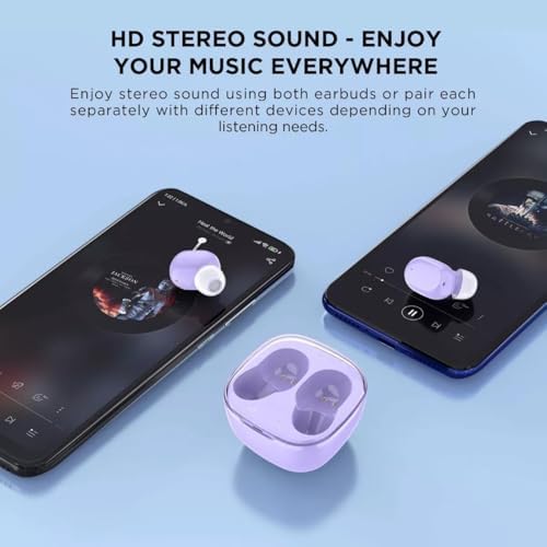HTC Advanced Bluetooth 5.3 True Wireless Earbuds – Premium Noise Cancelling In-Ear Headphones with Touch Controls and Built-in Microphone, 22 Hours of Playtime, Waterproof Design – Stylish Black Finish for Android & i OS Compatibility