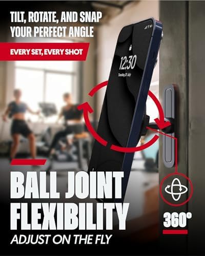 Magnetic Gym Phone Mount – Dual Magnet Stand for i Phone & Android, Perfect for Mag Safe Accessories | Stable Alloy Base for Home, Garage, or Workouts | Streamline Your Fitness Routine with Enhanced Convenience and Accessibility