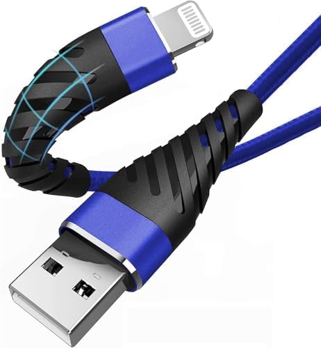Cyven Smart 3-Pack 6 Ft MFi Certified Lightning Cables – Fast Charging USB A to Lightning Cords for i Phone 14/13/12/11/XS/XR/X/8/7/6/5/SE Plus Pro Max Mini – Durable Red Design for Ultimate Flexibility and Speed