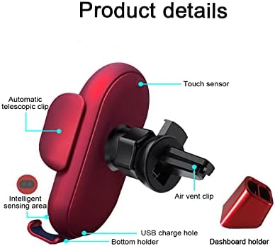 Stylish Wireless Car Charger with Auto-Clamping Fast Charging – Sleek Blue Phone Mount for i Phone, Samsung & Android – Dashboard & Air Vent Versatility for Safe, One-Handed Operation