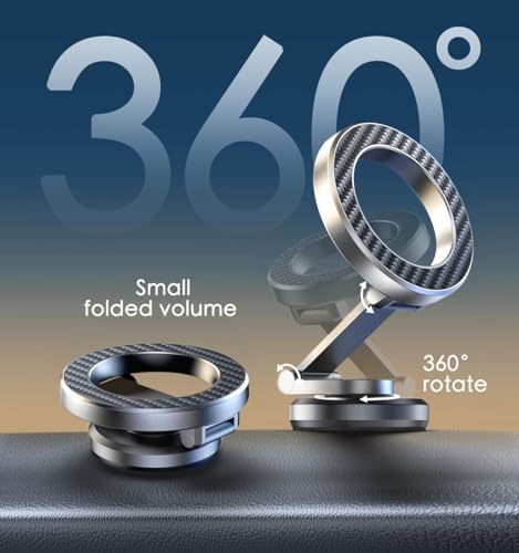 Magnetic Dashboard Phone Holder for Cars – Versatile Rotatable Mount for i Phone 15, 14, 13, 12 Pro Max Plus Mini & All Smartphones – Superior Stability for Hands-Free Navigation and Quick Access