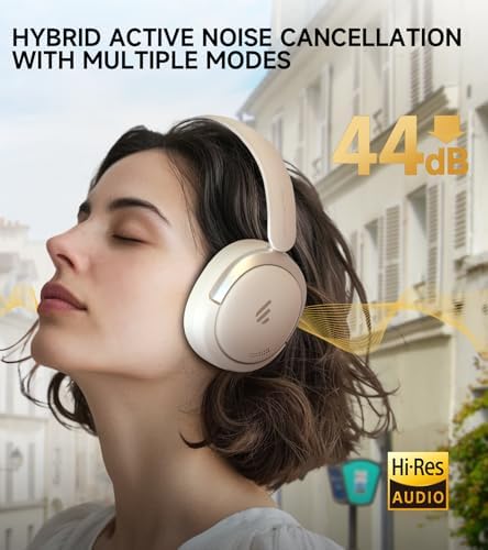 Atom Max Hybrid Active Noise Cancelling Over-Ear Headphones – Ultimate Comfort and Superior Hi-Res Audio Experience with 45-Hour Battery Life, Quick Recharge, Customizable Sound Profiles via Intuitive App, Lightweight Foldable Design, Luxurious Earpads in Elegant Black – Perfect for Travel, Work, or Home Listening