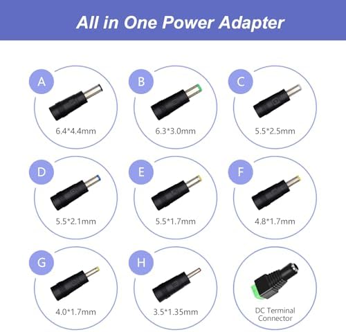 Versatile 24 V ETL Certified Power Adapter – 1 A (24 W) AC to DC Converter with 9 Interchangeable Plugs | Ideal for LED Strip Lights, CCTV Cameras, and DC Pumps | Reliable Power Supply for Diverse Electronic Applications | Optimal Safety and Performance