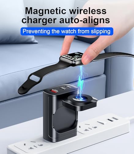40 W 4-in-1 Fast Charger for i Phone, Apple Watch & Air Pods – Portable Multi-Device Charging Station with Dual USB Wall Block – Ideal Travel Companion for Apple Users – Enhanced Compatibility & Efficient Power Delivery