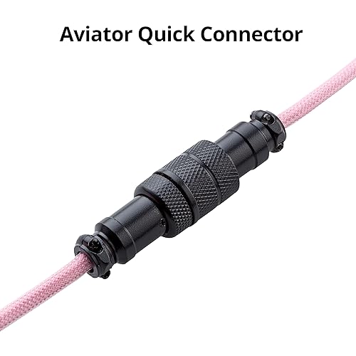GUNMJO Pro Custom Coiled USB C Cable for Gaming Keyboards – Premium Double-Sleeved Mechanical Keyboard Accessory with Detachable Metal Aviator, 1.5 m USB-C to USB-A in Sleek Carbon Black – Ultimate Speed, Durability, and Aesthetic Upgrade for Gamers