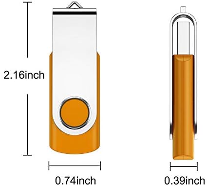 Vibrant 64 GB USB Flash Drive Pack – 5 Colorful Metal Swivel Thumb Drives with LED Indicator & Lanyards for Easy Portability – Ideal for Students & Professionals Seeking Reliable Data Storage Solutions