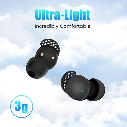 Transform Your Sleep Experience with Luxurious Gold Wireless Noise-Canceling Earbuds – Perfectly Designed for Side Sleepers, Featuring Sleep Mode, LED Battery Indicator, Effortless Device Compatibility, and Ultimate Comfort for Restful Nights and Daily Use