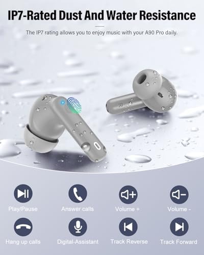 Elevate Your Audio Experience with Rose Gold Wireless Earbuds – Bluetooth 5.4 Connectivity, IP7 Waterproof Protection, and 36-Hour Playtime – Perfect for Active Lifestyles, Sports, and Seamless Communication – Stylish Comfort and Superior Noise-Cancellation for Uninterrupted Listening