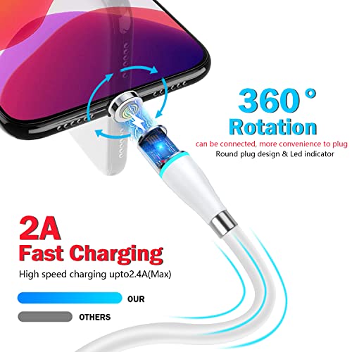 AICase 3-in-1 Magnetic Charging Cable – Retractable Fast Charging Solution for Type-C, Micro USB & i Phone Devices – Tangle-Free and Durable Design for Effortless Organization & Seamless Connectivity