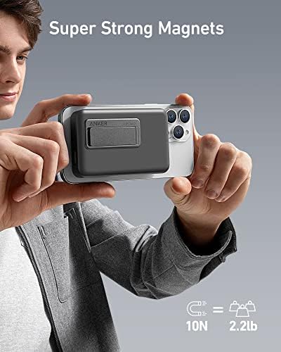 Anker 633 Magnetic Power Bank: 10,000 m Ah Foldable Wireless Charger with 20 W USB-C Fast Charging and Built-in Stand, Mag Safe-Compatible for i Phone 16/15/14/13/12 Series – Ultimate Portability and Efficiency for On-the-Go Charging