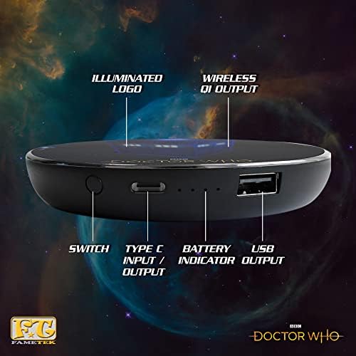 Power Your Devices with Doctor Who Weeping Angel Wireless Charger – Illuminating Portable Power Bank with Backup Battery, Qi Compatibility, and Unique Sci-Fi Design – Ideal for Whovians and Tech Lovers – Versatile Charging for All Your Gadgets