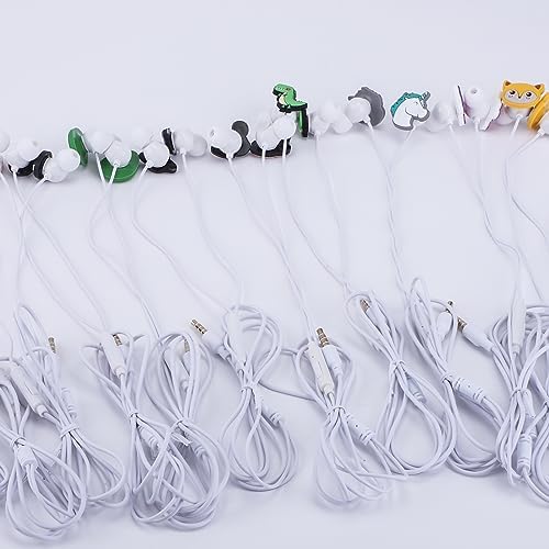 Qear Fun Cartoon Silicone Earbuds for Kids – 12 Playful Designs for School and Play, Lightweight Wired Headphones with Microphone, Durable & Comfortable In-Ear Earbuds Compatible with 3.5 mm Devices – Perfect Gift for Boys and Girls