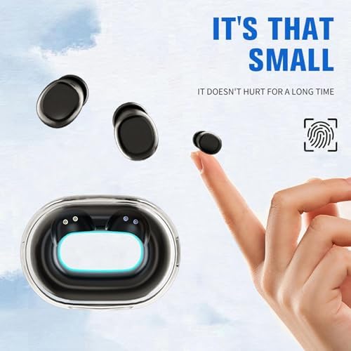 Invisible Mini Bluetooth Earbuds for Small Ears – Ultra-Discreet Wireless Headphones for Seamless Comfort at Work and Sleep – Advanced Pairing with Enhanced Device Compatibility – Ideal for Professionals Seeking Hidden Audio Solutions and All-Day Wear – Lightweight Low-Profile Design Perfect for Active Lifestyles