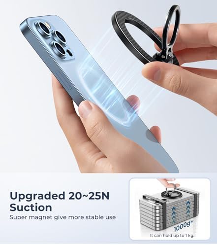 Chic Glitter Magnetic Phone Ring Holder for Mag Safe – Stylish Finger Grip Stand for i Phone, Kindle & Smartphones, Enhanced Stability with Versatile Compatibility for Pop Sockets – Elevate Your Daily Mobile Experience with Glamour and Functionality