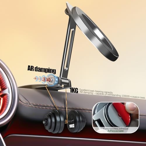 Revolutionary Alloy Folding Magnetic Phone Holder for All Smartphones – Versatile Dashboard Mount with Enhanced Magnetic Grip, 360-Degree Rotation, and Compact Design for Effortless Navigation in Your Vehicle, Perfect for i Phone and Android Users – Ultimate Driving Convenience and Safety