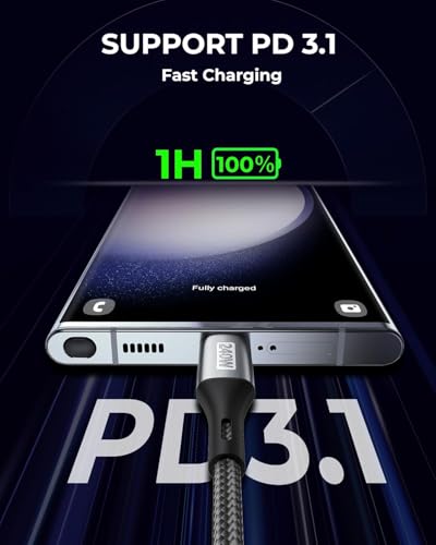 Silkland 240 W USB C to USB C Fast Charging Cable (1.5 FT, 2 Pack) – Ultimate 100 W PD 3.1 Power Delivery for i Phone 16 Series, Mac Book Pro/Air, i Pad Pro/Air/Mini, Samsung, and Pixel Devices – Superior Compatibility and Enhanced Speed for Tech Enthusiasts