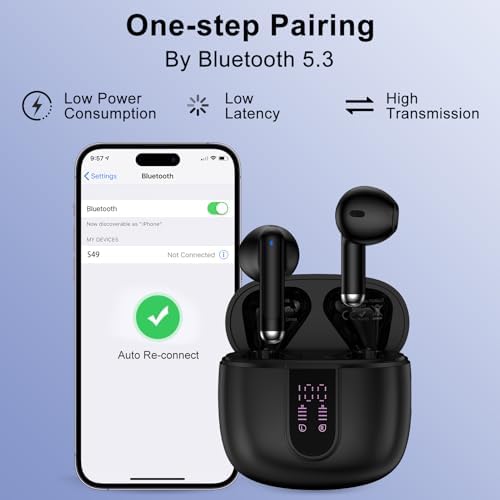 Samsung Galaxy A Series Waterproof Bluetooth Earbuds – 48-Hour Playtime with Noise Cancelling Mic & LED Charging Case for Ultimate Sound Quality, Perfect for Active Lifestyles and Everyday Use
