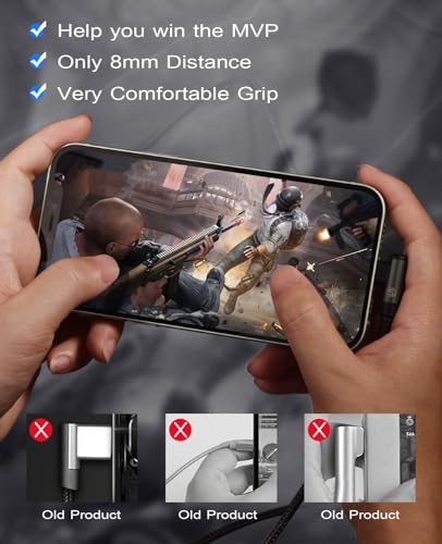 10 FT Right Angle i Phone Charger Cable 2-Pack – MFi Certified Lightning Fast Charging for i Phone 14/13/12/11 Pro Max & More – Durable Nylon Braided Design for Optimal Performance and Tangle-Free Convenience – Perfect for Gaming and Streaming