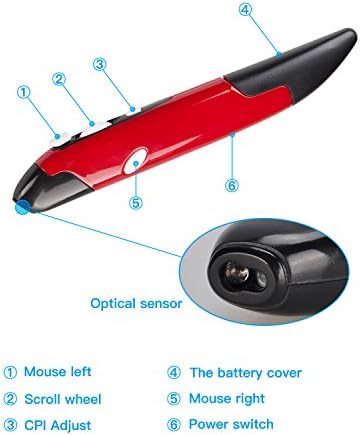 Transform Your Workflow with the Lychee Wireless Optical Pocket Pen Mouse – Compact 2.4 GHz Mini Air Mouse Featuring Adjustable 800/1200/1600 DPI for Ultimate Precision on PC, Laptop & Mac – Sleek Grey Design for On-the-Go Professionals and Students