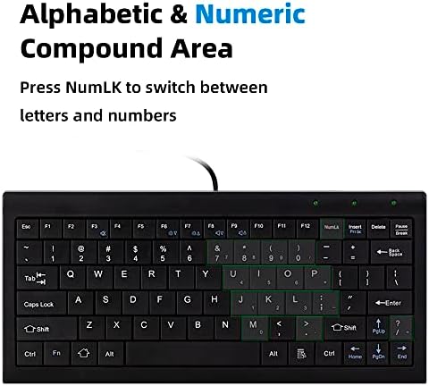 CUQI Portable Mini Keyboard – Compact 82 Scissor Keys for Effortless Typing on Android, Windows PCs, Laptops & Raspberry Pi – USB Wired Design for Enhanced Speed and Versatility