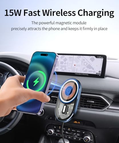Transform Your Mazda CX-5 Driving Experience with a Premium Wireless Charging Phone Holder – Tailored Fit for 2017-2025 Models, 360° Rotating Design for Convenient Navigation and Sleek Interior Enhancement, Mag Safe Compatible for Rapid Charging and Effortless Device Access