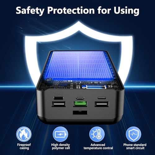 High-Capacity 60000 m Ah Power Bank with 22.5 W Fast Charging, 4 Device Outputs & 3 Input Options, LED Display & Built-in Flashlight – Ultimate Portable Charger for All Electronic Devices