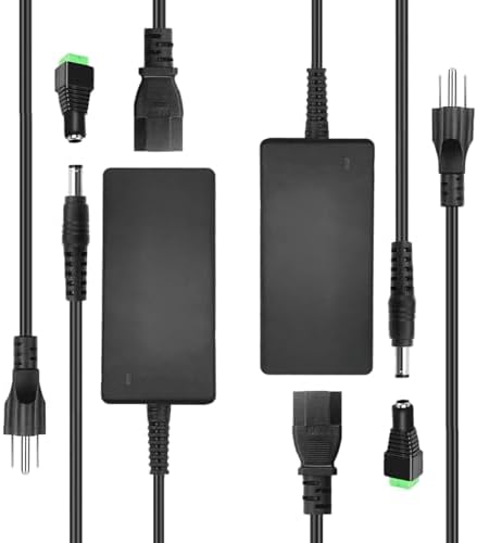 24 V 3 A Dual Pack Power Supply Adapter – High-Efficiency AC to DC Converter for LED Strips, 3 D Printers, and CCTV Systems – 72 W Transformer with Universal Compatibility for Enhanced Stability and Safety