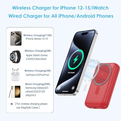 Revolutionary 4-in-1 Magnetic Portable Charger 10800 m Ah – Rapid USB-C Power Bank with LCD Display, Fast Charging for i Phone 16/15/14/13/12 & Apple Watch – Sleek White Design for Ultimate Compatibility and On-the-Go Convenience