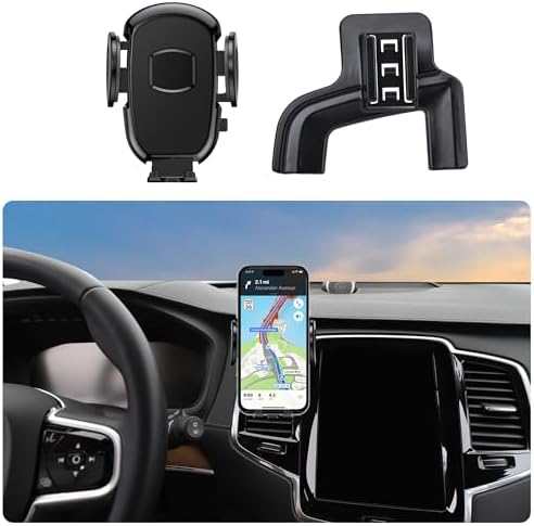 Volvo XC90 Car Phone Holder 2016-2024 | 360° Rotatable Smartphone Mount for Easy Installation and Secure Fit | Compatible with i Phone and Android | Premium Accessory for Hands-Free Navigation and Music Control
