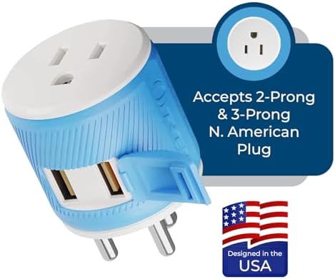 OREI Switzerland Travel Plug Adapter with Dual USB Ports – Ultimate Type J Charging Solution for USA Devices – Fast, Efficient Power for i Phones, Laptops, Tablets & More – Essential Travel Accessory for Hassle-Free Connectivity