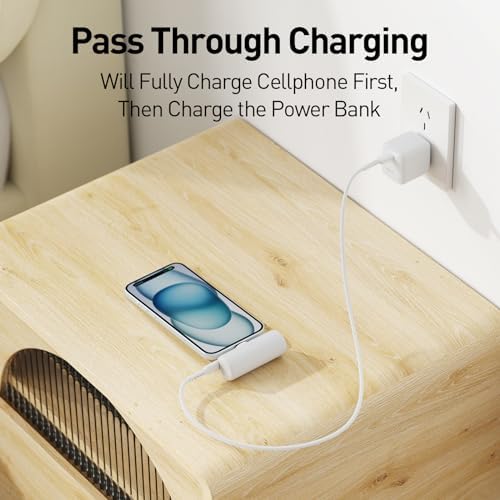 Ultimate 4,500 m Ah Portable Power Bank for i Phone 15/16 and Samsung S22/S23/S24 – Compact, Built-in USB C Charger for Fast On-the-Go Charging – Essential Travel Accessory for i Phone and Android Devices, Sleek Black Design