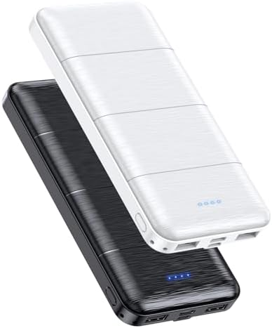 High-Capacity 15,000 m Ah Portable Charger Power Bank – Dual USB Fast Charging for Smartphones & USB Devices – Compact White Design with Safety Features for On-the-Go Power Solutions