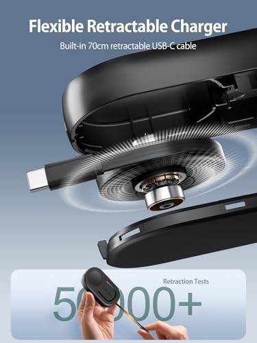 Revolutionary LVFAN Retractable Charger for Samsung Galaxy Watch 7, Ultra 6 – High-Speed USB-C & USB-A Charging Solution with Optimal Compatibility for All Models – Space-Saving Tangle-Free Design for Seamless Power Management and Enhanced Performance