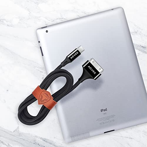 AGVEE 6 ft USB-C to 30 Pin Adapter Cable – Dual Pack for i Phone 4/4 S, i Pad 1/2/3, i Pod | Braided Metal Shell, Reliable Charging & Fast Data Transfer | Durable and Tangle-Free Connectivity Solution for Vintage Apple Devices
