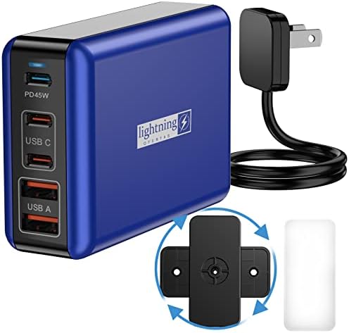 100 W USB-C 5-Port Charging Hub: Premium Fast Charger for i Phone, i Pad, Mac Book & Samsung – Compact Travel Power Station with Flat Plug Design for Space-Saving Efficiency and Universal Device Compatibility