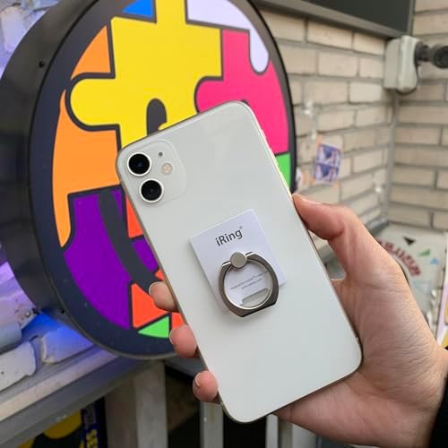 Wireless Charging-Ready i Ring Link Phone Holder – Pearl White Finger Grip & Stand for Ultimate Smartphone Security and Versatility – Compatible with i Phone, Galaxy & All Smartphones – Enhanced 360° Rotation & 180° Flip Design for Effortless Photo Angles – Durable Zinc Alloy & Polycarbonate Construction for Long-Lasting Use – Ultra-Strong Adhesive for Secure Attachment – Detachable Plate for Seamless Wireless Charging – Perfect for Video Calls, Streaming, and Everyday Use – Ideal for All Smartphone Models Including i Phone 14, Galaxy S21, and More – Elevate Your Device Experience with i Ring Link’s Innovative Grip Technology