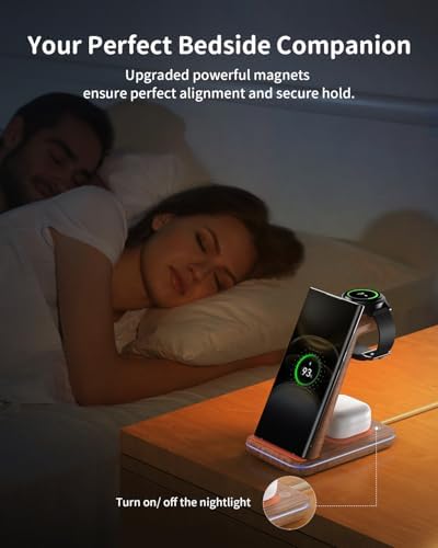Revolutionize Your Charging Routine with the Joy Geek 3-in-1 Wireless Charger Station for Samsung Devices – Fast Charging Dock for Galaxy Watch7 Pro/4/3/Active2/1, S24/S23 Ultra/S22/S21/S20/Note 20, Z Fold & Flip, and Buds 3 Pro – Enhanced Compatibility, Sleek Design, and Built-in Safety Features for Efficient Power Management