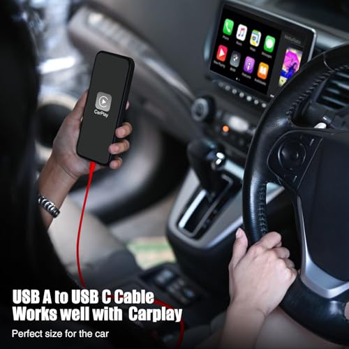6 FT USB A to USB C Carplay Charging Cable – 3-Pack for i Phone 15/16, i Pad Pro/Air/Mini, Samsung Galaxy S25/S24/S23, and Mac Book – Fast Charging & High-Speed Data Transfer for Enhanced Compatibility on the Go