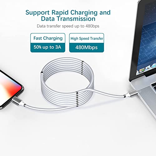 AICase Magnetic USB C to Lightning Cable – 6.5 FT Fast Charging Solution for i Phone 14/13/12/11/SE – MFi Certified, Durable Design with Magnetic Absorption for Hassle-Free Connections – 2-Pack for Ultimate Convenience and Versatility