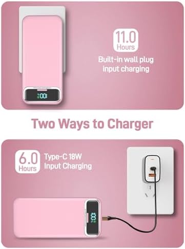 Ultimate 20,000 m Ah Portable Charger with Built-in Cables & AC Plug – Super Fast PD20 W & SCP22.5 W USB-C Power Bank for Quick Device Charging – LED Display & Universal Compatibility for i Phone, Samsung & More – Essential Travel Accessory for On-the-Go Power Solutions