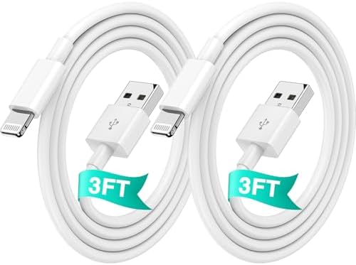 Premium 10 ft Lightning Charger Cable 2 Pack for i Phone and i Pad – Apple MFi Certified, Fast Charging, Durable Design for Enhanced Connectivity with i Phone 14/13/12/11 Pro Max SE XR XS X 8 7 6 – Perfect for Home, Office & On-the-Go Use