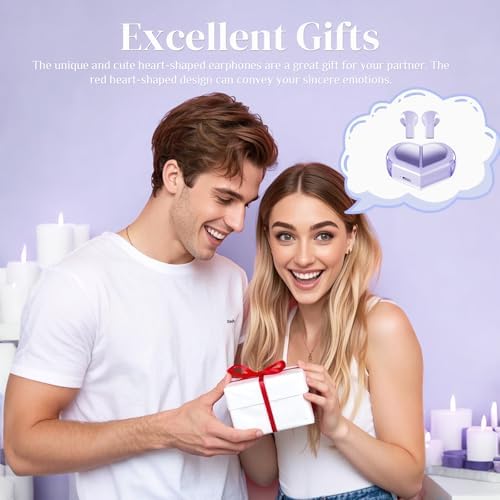 Stylish Rose Gold Heart Wireless Earbuds for Girls – Mini Bluetooth Earbuds Designed for Small Ears, Perfect for Kids & Women – Lightweight, Comfortable Fit with Superior Sound Quality for i Phone & Android, Ideal for Travel & Everyday Use