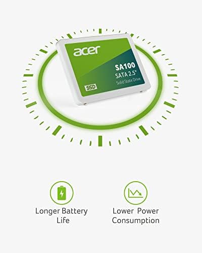 Acer SA100 960 GB SATA III Internal SSD – Achieve Blazing 560 MB/s Read Speeds with Advanced 3 D NAND Technology for Ultimate Durability, Ideal for Gamers and Creative Professionals Seeking Exceptional Storage Solutions!