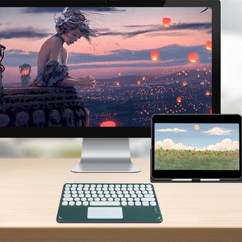 Portable Wireless Bluetooth Keyboard with Touchpad – 10-Inch Rechargeable Slim Design for i Pad Pro, Air, Mini & More | Stylish Purple Finish for Enhanced Productivity on i OS, Android & Windows Devices