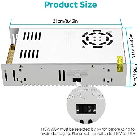 Aclorol 5 V 70 A Universal Power Supply – 350 W High-Efficiency AC to DC Transformer for LED Strips, CCTV Cameras, and Security Systems – Versatile Power Adapter with Rapid Switching Technology and Enhanced Compatibility for Optimal Device Performance